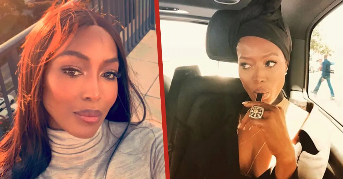 La Supermodelo Naomi Campbell comparte una foto de su aspecto real sin peluca