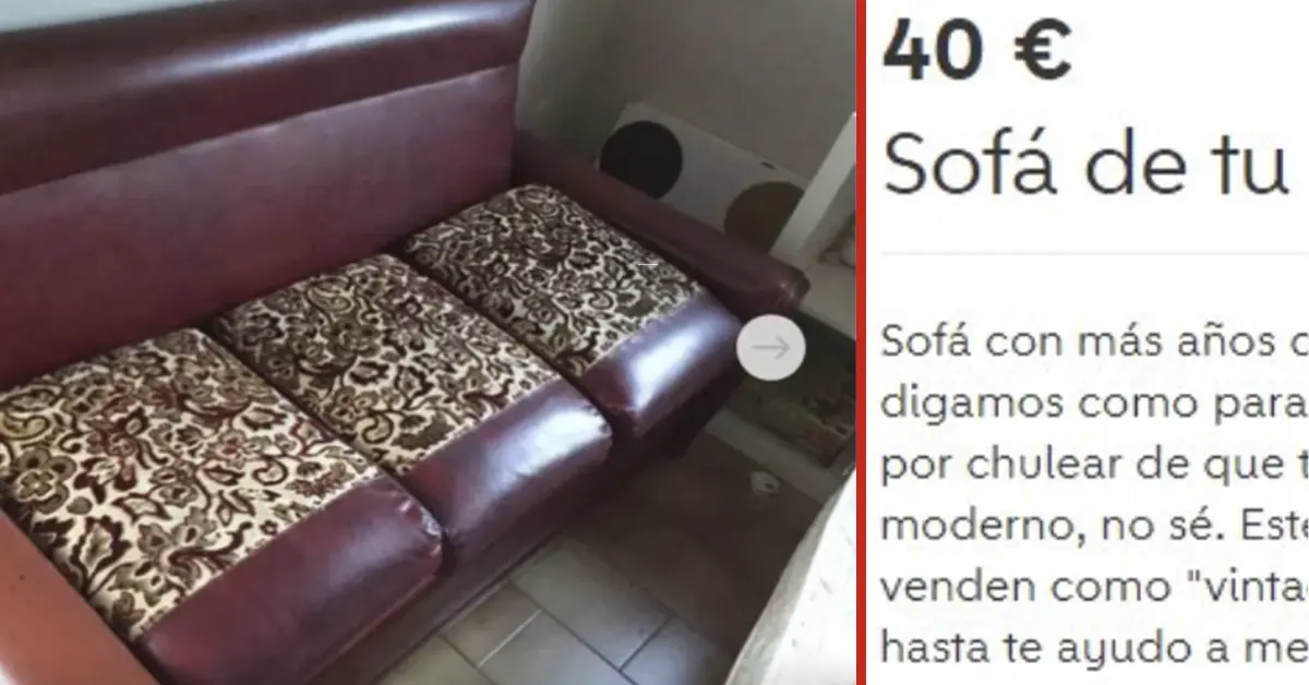Una chica se viraliza al poner un anuncio de su sofá en Wallapop