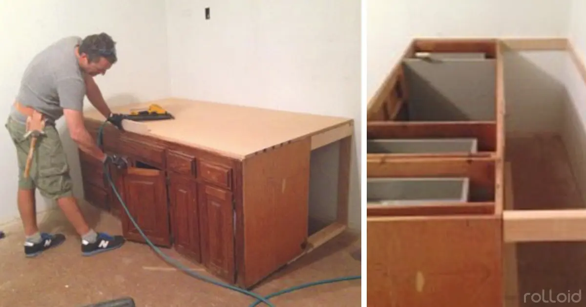 Un hombre se viraliza al llevarse los muebles de la cocina al cuarto de sus hijos