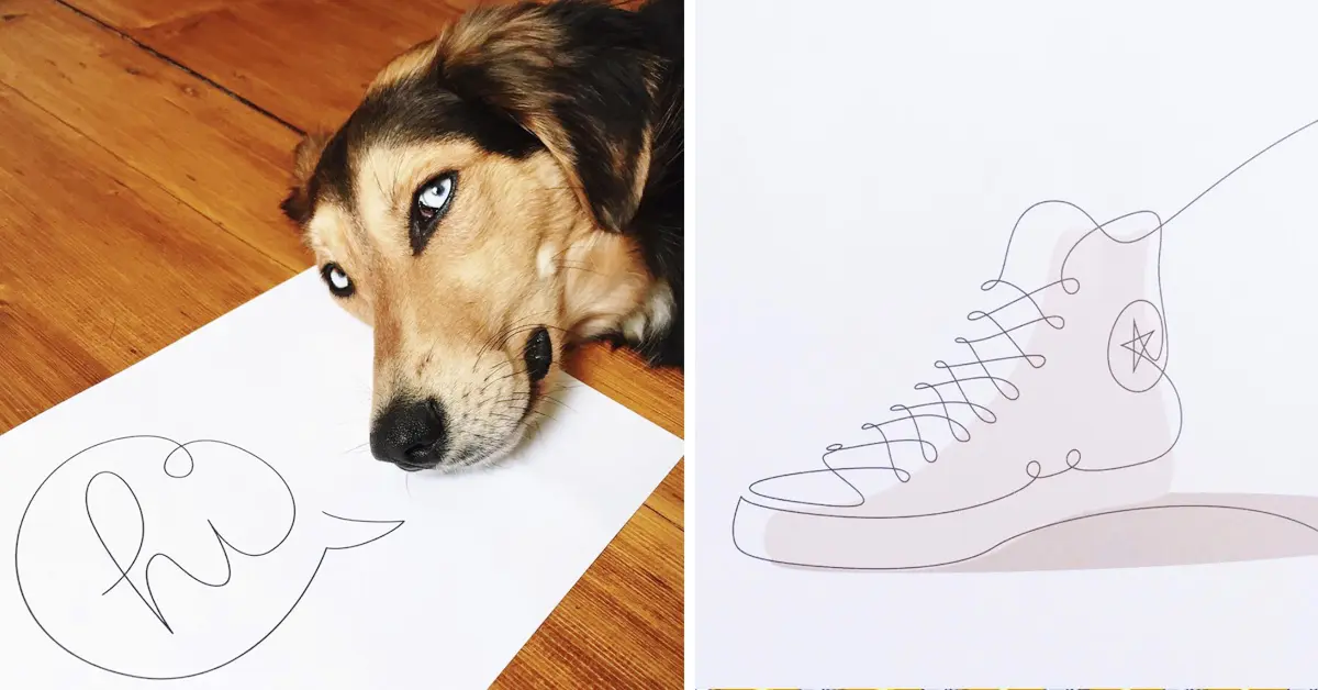 20 Curiosos imágenes que muestran lo que puedes hacer únicamente con una línea y un papel